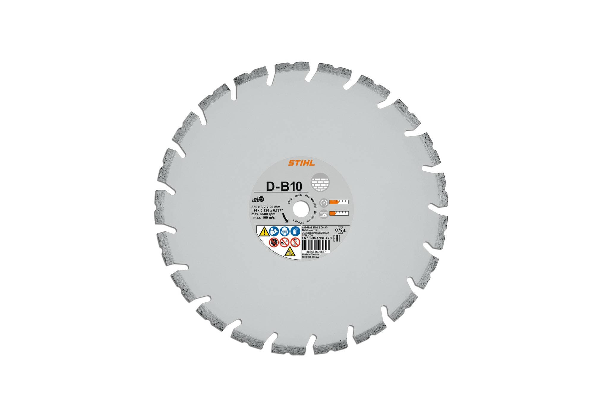 Diamantový řezný kotouč, beton, D‑B10, Ø 400 mm / 16"