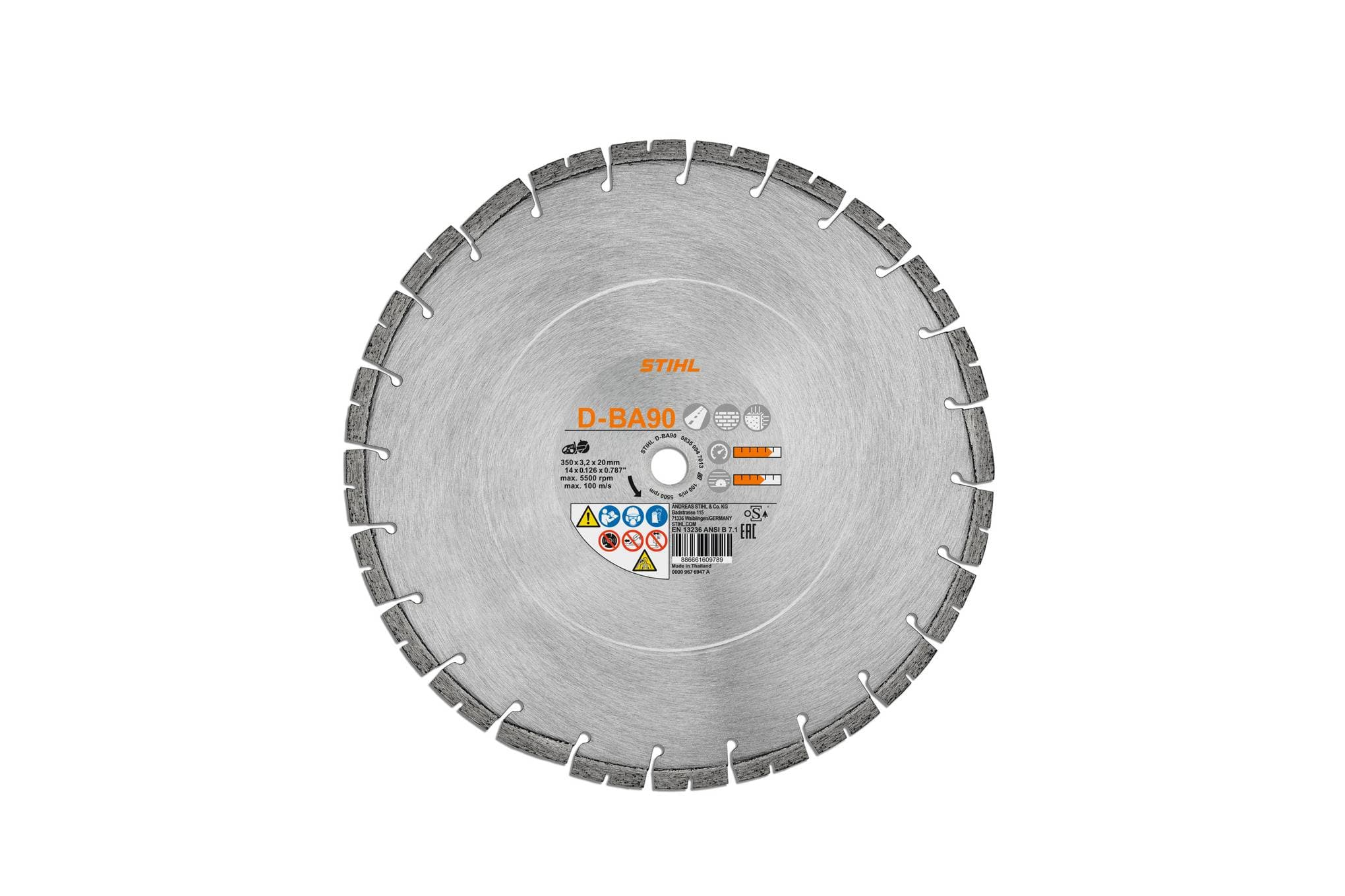 Diamantový řezný kotouč, beton/asfalt, D‑BA90, Ø 400 mm / 16"